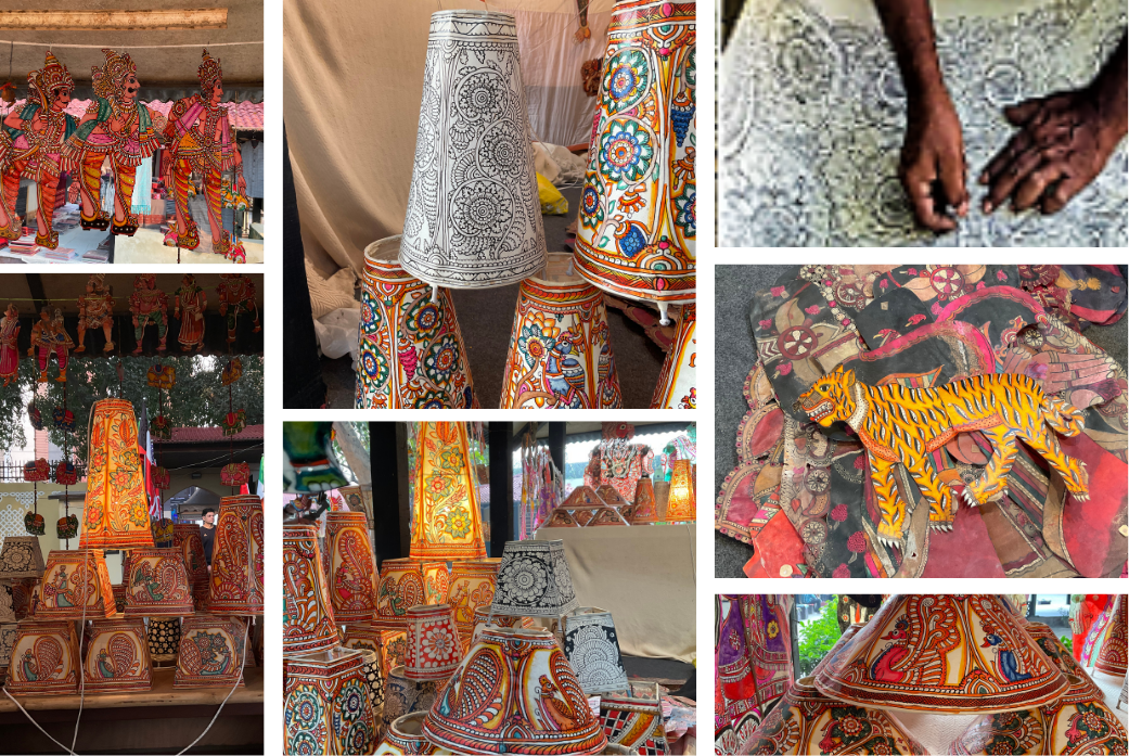 Collage of Andhra Pradesh leather puppetry products