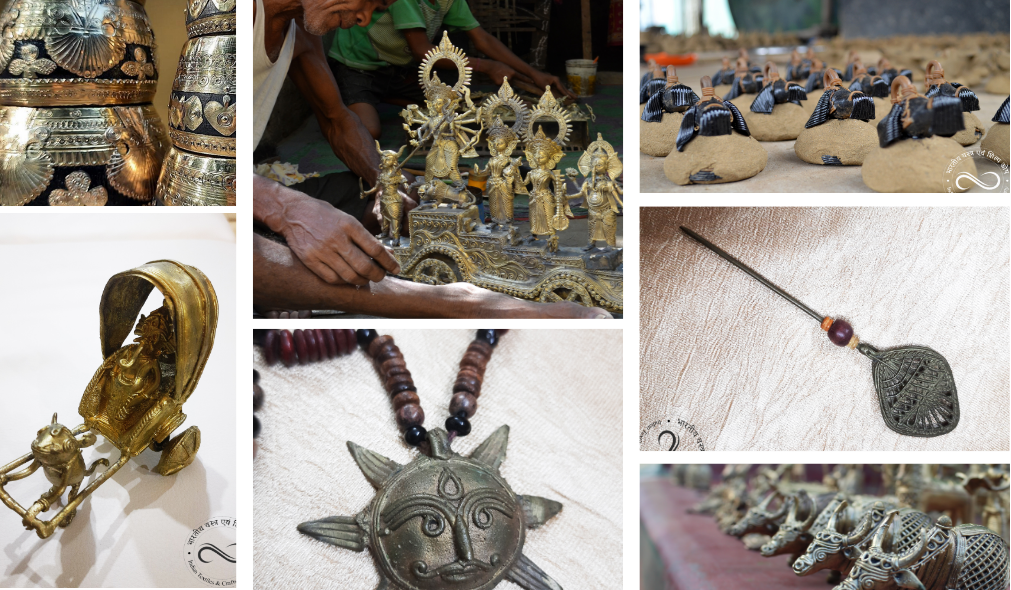 Collage of Bengal Dokra products