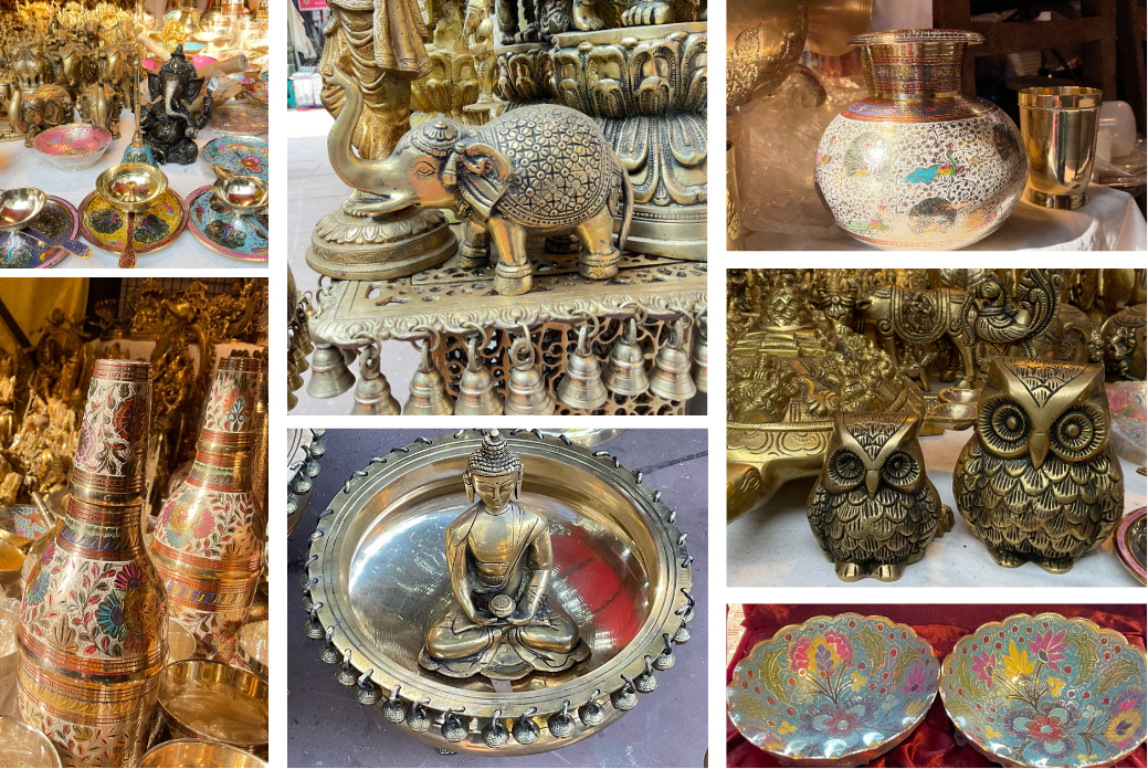 Collage of Moradabad metal craft products