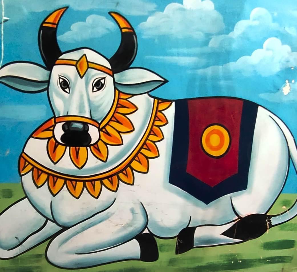 Banaras mural painting detail 2