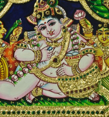 Gold-embossed painting detail 1