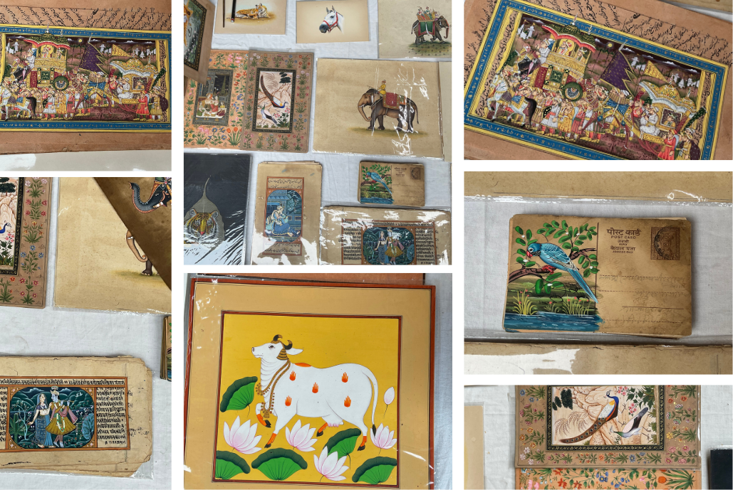 Collage of miniature painting products