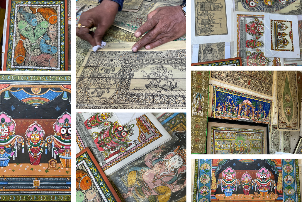 Collage of Orissa Pattachitra products