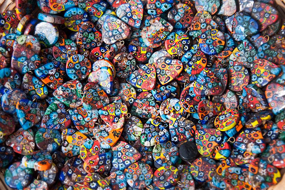 Varanasi glass beads close-up 1