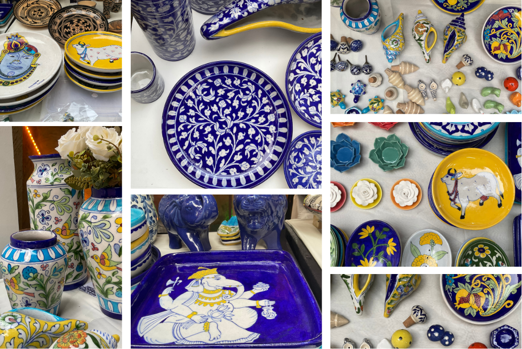 Collage of Blue Pottery of Jaipur products
