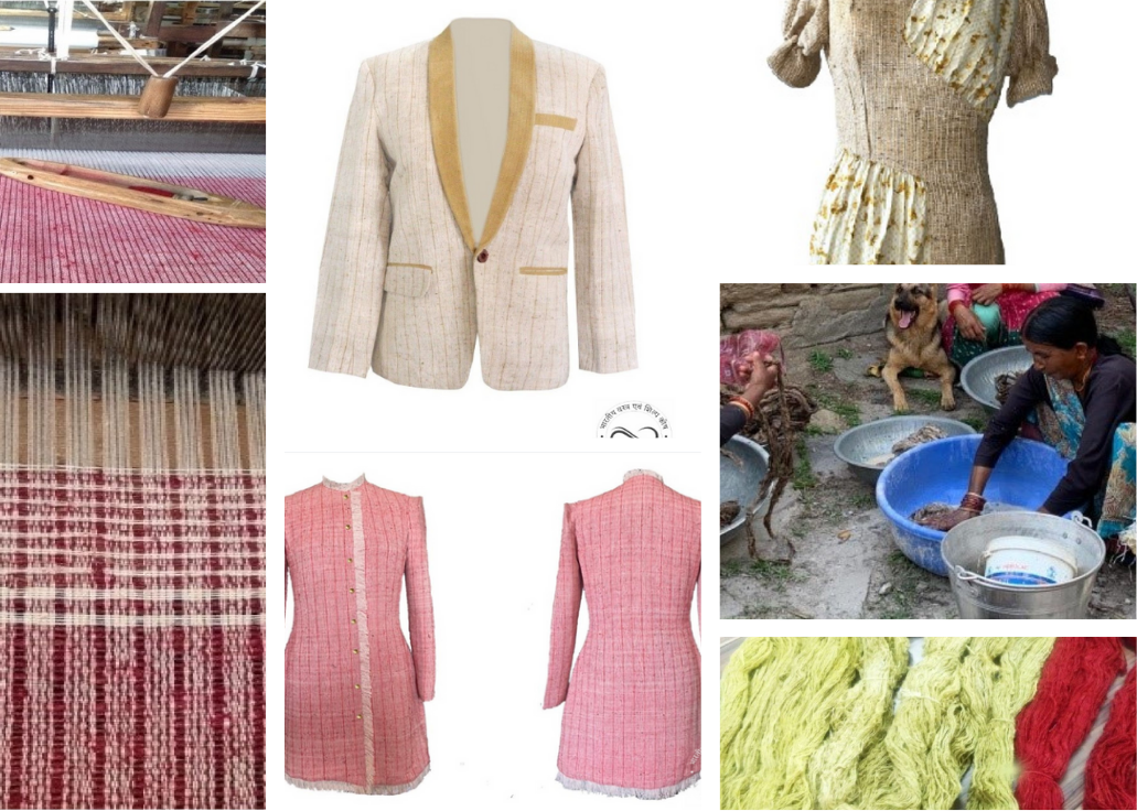 Collage of Nettle fibre products