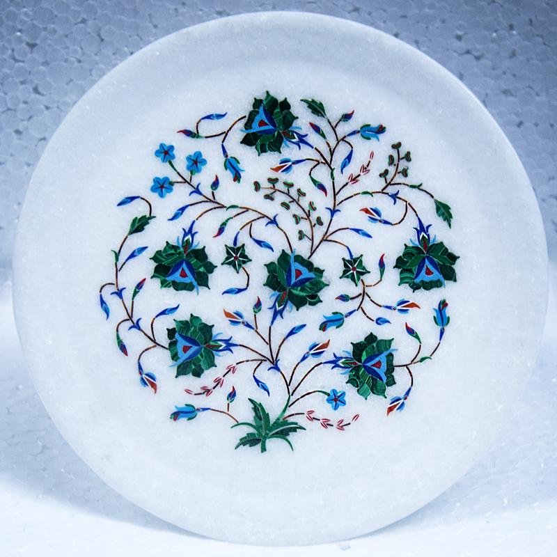 Agra marble inlay floral detail