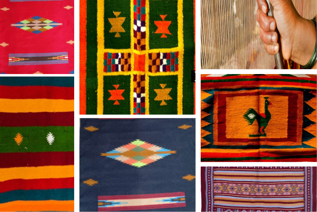 Collage of Navalgund durries products