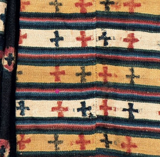Thigma resist-dyed wool textile detail 2