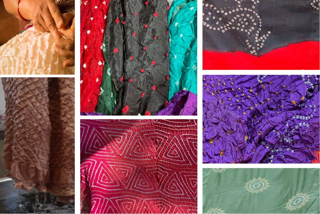 Collage of tie and dye products