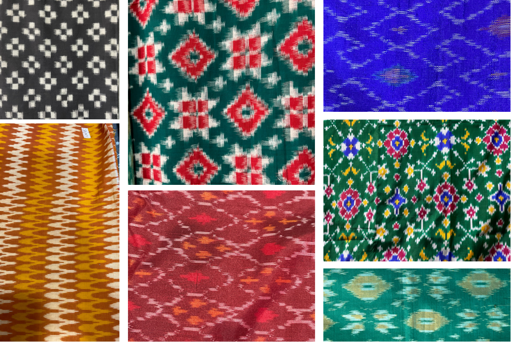 Collage of Pochampally Ikat products