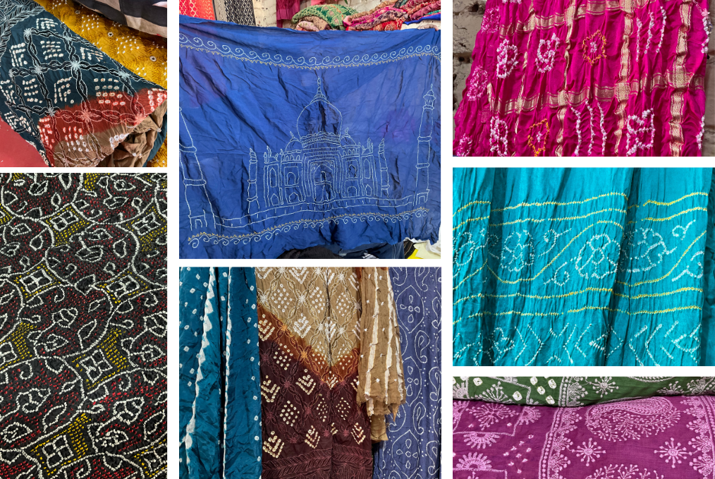 Collage of Kutch Bandhani products
